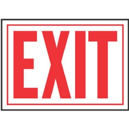 "Exit" Sign, Red/White Aluminum,  10 x 14-In.