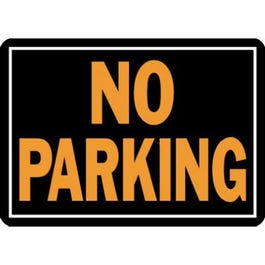 "No Parking" Sign, Hy-Glo Orange/Black Aluminum, 10 x 14-In.