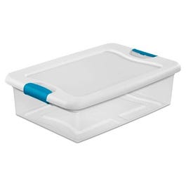 Latching Storage Box, See-Through Base, 32-Qt.