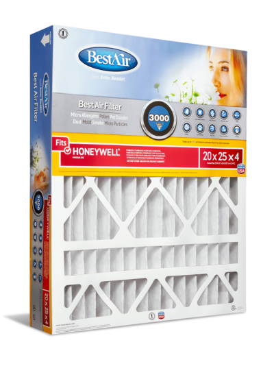 BestAir® 20 x 25 x 4, Air Cleaning Furnace Filter, MERV 13, Removes Allergens & Contaminants, For Honeywell Models (20