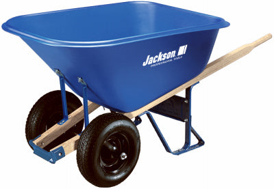 Heavy Duty Dual Wheel Poly 10.5 Cu.Ft Wheelbarrow