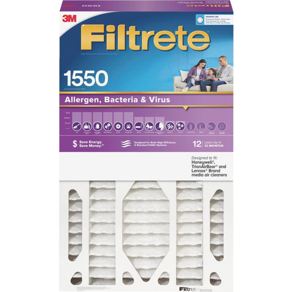 3M Filtrete 16 In. x 25 In. x 5 In. Allergen, Bacteria & Virus 1550 MPR Deep Pleat Furnace Filter