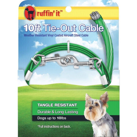 Westminster Pet Ruffin' it Tangle Resistant Small Dog Tie-Out Cable, 10 Ft.