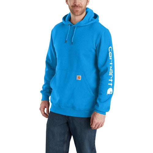 Carhartt Loose Fit Midweight Logo Sleeve Graphic Sweatshirt in Blue Glow