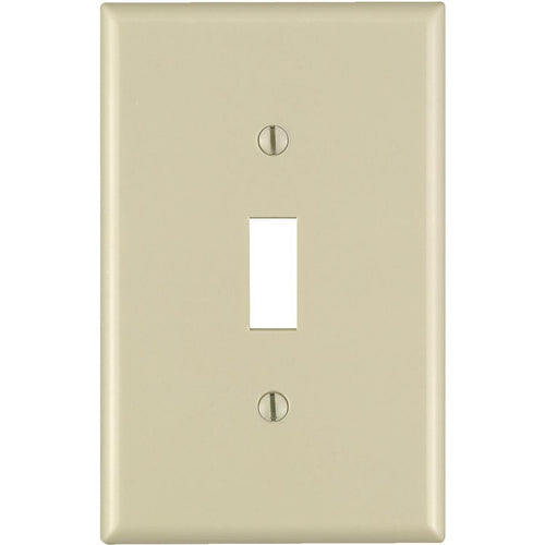 Leviton 1-Gang Thermoplastic Nylon Mid-Way Toggle Switch Wall Plate, Ivory