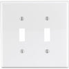 Leviton 2-Gang Thermoplastic Nylon Mid-Way Toggle Switch Wall Plate, White