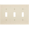 Leviton 3-Gang Plastic Toggle Switch Wall Plate, Ivory