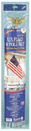 3X5 NYLON US FLAG DLX SET