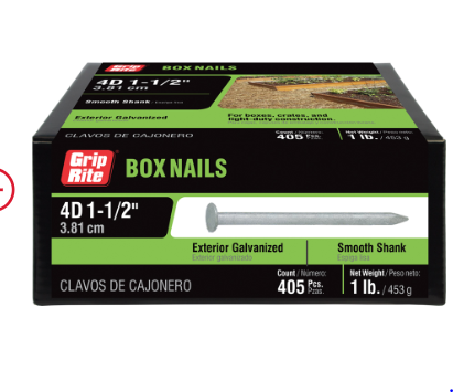 Grip Rite 6hgbx1 1 Lb 2 Hot Dipped Galvanized Smooth Shank Box Nail