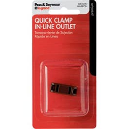Quick Attach In-Line Outlet, Non-Polarized, Brown, NEMA 1-15R, 10-Amp, 125-Volt