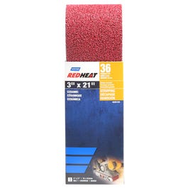 Red Heat Sanding Belt, 36 Grit, 3 x 21-In.
