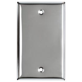 Steel Wall Plate, Blank, Chrome