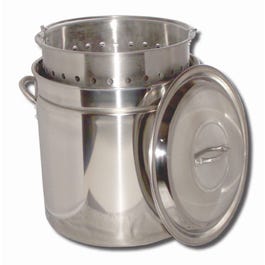 Stock Pot With Steam Rim, Stainless Steel, 36-Qt.