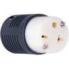 Straight Blade Connector, 2-Pole, 3-Wire Grounding, Black & White, NEMA 6-20R, 20-Amp, 250-Volt