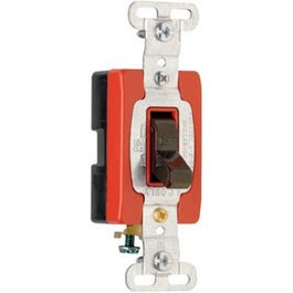 Toggle Switch, Single Pole, Brown, 120/277-Volt, 20-Amp