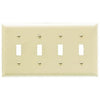 Trademaster Nylon Switch Wall Plate, 4-Toggle, Ivory
