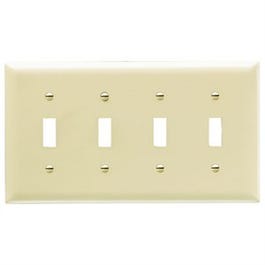 Trademaster Nylon Switch Wall Plate, 4-Toggle, Ivory