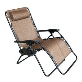 Verona Zero Gravity Chair, E-Coated Steel Frame, Brown, XL