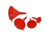 Home Plus Red Plastic Funnel Set