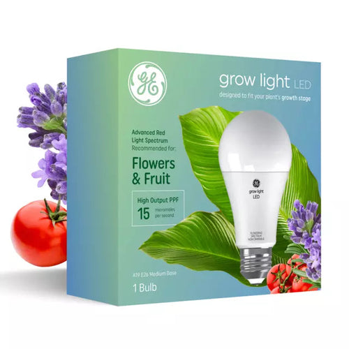 GE Grow LED Light Bulbs for Fruits and Flowering A19 Bulbs 9 Watts
