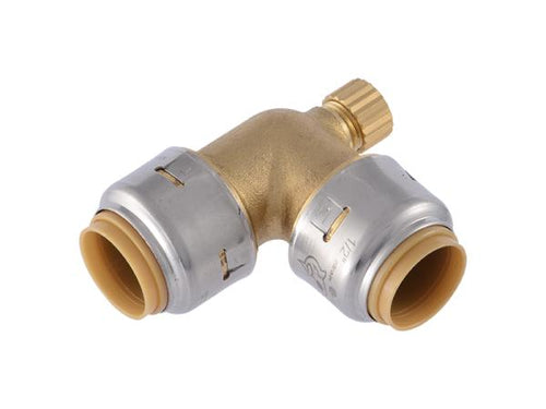 SharkBite Max Push 90-Degree Elbow with Drain / Vent