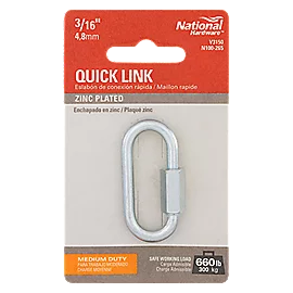 National Hardware Quick Link Zinc Plated, Visual Pack