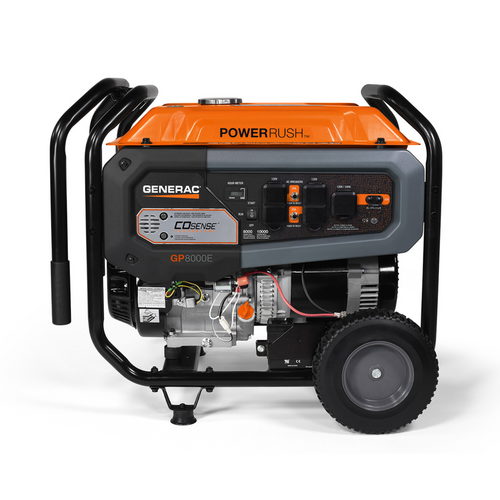 Generac Portable Generator, 8000W | Electric Start with COsense | 49ST/CSA