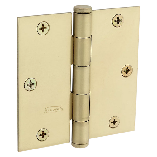 National Door Hinge 3-1/2, Satin Brass, Boxed