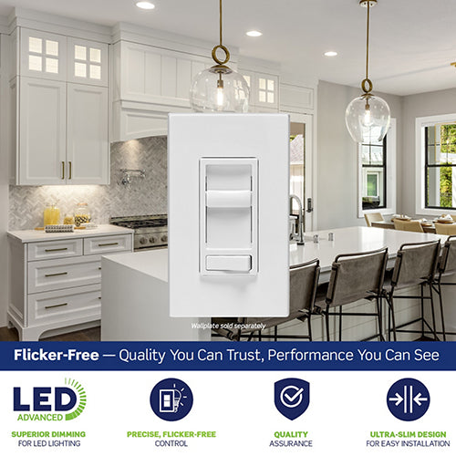 Leviton SureSlide Dimmer Switch for Dimmable LED, CFL, and Incandescent Lighting