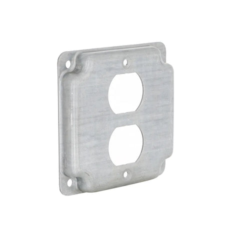 Hubbell Raco 4 in. Square Cover, Exposed Work, Duplex