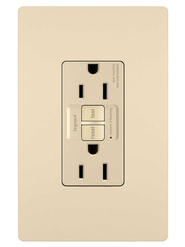 Legrand Pass & Seymour Radiant® 15A Duplex Self-Test GFCI Receptacles with SafeLock® Protection