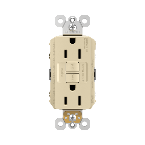 Legrand Pass & Seymour Radiant® 15A Duplex Self-Test GFCI Receptacles with SafeLock® Protection