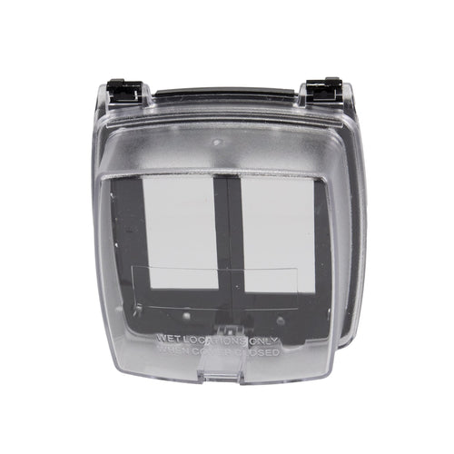 Intermatic Plastic In-Use Weatherproof Cover, Double-Gang, Vrt, 2.25 Clear