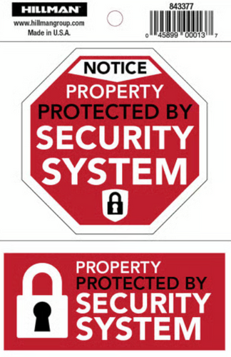 Hillman Adhesive Alarm System Sign (4 x 6)