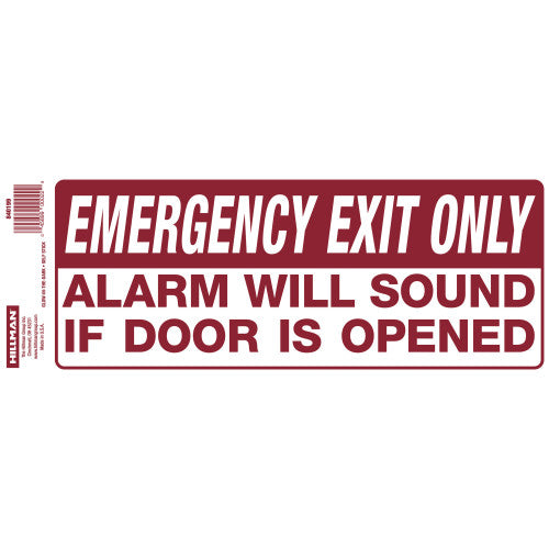 Hillman Self-Adhesive Glow-in-the-Dark Vinyl Emergency Exit Sign (4 x 10)