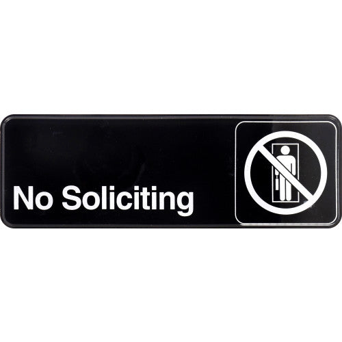 Hillman Adhesive No Soliciting Sign (3 x 9)