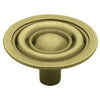 Cabinet Knob, Target Round, Antique Brass, 1-5/16-In.
