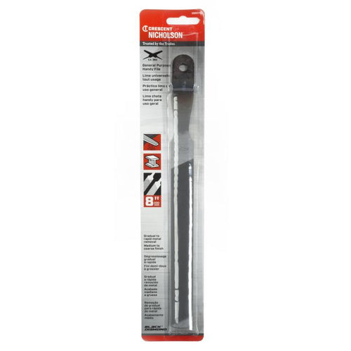 Crescent Nicholson 8 Rectangular Double/Single Cut Handy File - Carded
