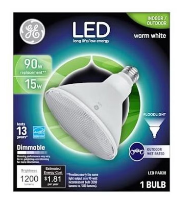 GE Lighting 15W Clear Bright White LED Floodlight Bulb