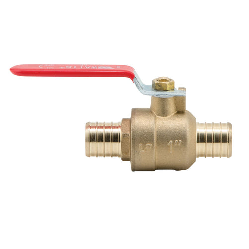 Watts PEX In-Line Full Port Ball Valve Barb x Barb with 1/4 Drain Low-Lead Brass