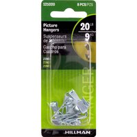 Hillman Conventional Picture Hangers Zinc 20lb 8 Pack