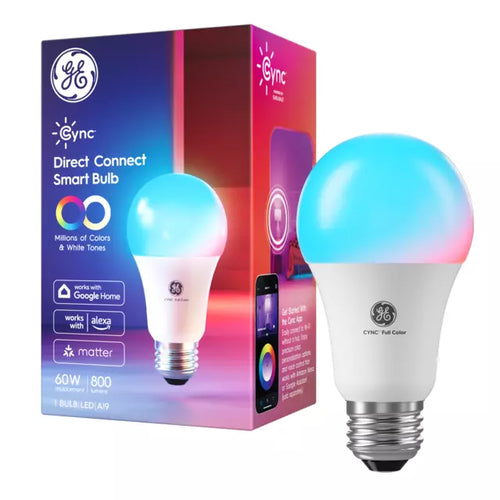 GE Cync A19 Smart LED Light Bulb, Color Changing WiFi Light, Works with Alexa and Google Home