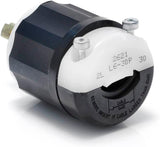 Leviton 30 Amp 250 Volt NEMA L6-30P 2P 3W Locking Plug Industrial Grade Grounding Black-White 2621
