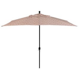 Deluxe Patio Market Umbrella, Tropics Beach Fabric/Aluminum Pole, 10 x 6-Ft.