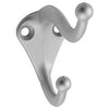 Hat & Coat Hook, Heavy-Duty, Satin Chrome, 2-Pk.