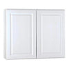 Kitchen Wall Cabinet, Assembled, White Finish, Double-Door, 36 x 30 x 12-In.