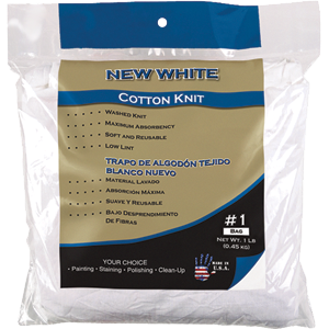 Merit Pro #1 1LB Bag New White Cotton Knit Wiping Cloths