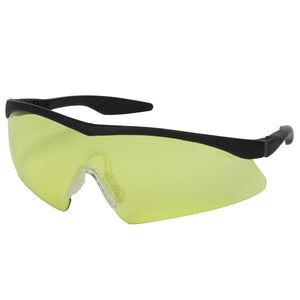 SAFETY WORKS Semi-Rimless Safety Glasses with Straight Temple and Yellow Lens
