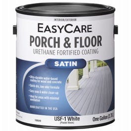 Exterior Satin Porch & Floor Coating, Urethane Fortified, White, Pastel Base, 1-Gallon