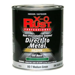 Premium Ant-Rust Oil-Base Enamel, Medium Green Gloss, 1-Qt.